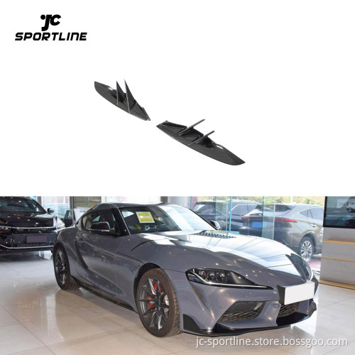 2pcs/set Dry Carbon Fiber Front Bumper Vents for Toyota Supra GR A90 A91 MK5 2020-2023